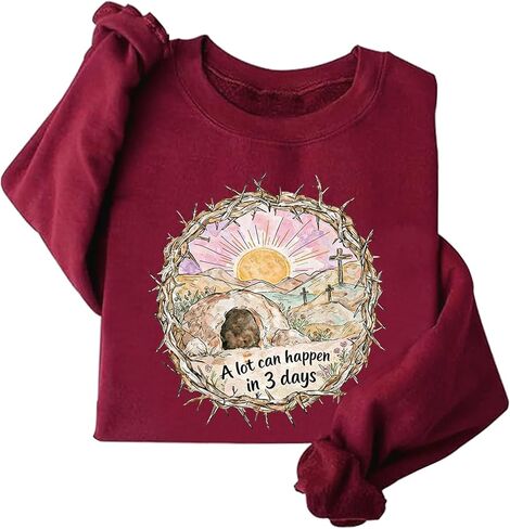 Empty Tomb Easter Sweatshirt A Lot Can Happen in 3 Days Sweatshirt Christian Jesus Sweatshirts in Saudi Arabia
