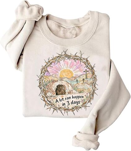 Empty Tomb Easter Sweatshirt A Lot Can Happen in 3 Days Sweatshirt Christian Jesus Sweatshirts in Saudi Arabia