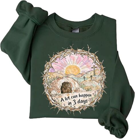 Empty Tomb Easter Sweatshirt A Lot Can Happen in 3 Days Sweatshirt Christian Jesus Sweatshirts in Saudi Arabia