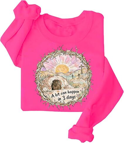 Empty Tomb Easter Sweatshirt A Lot Can Happen in 3 Days Sweatshirt Christian Jesus Sweatshirts in Saudi Arabia