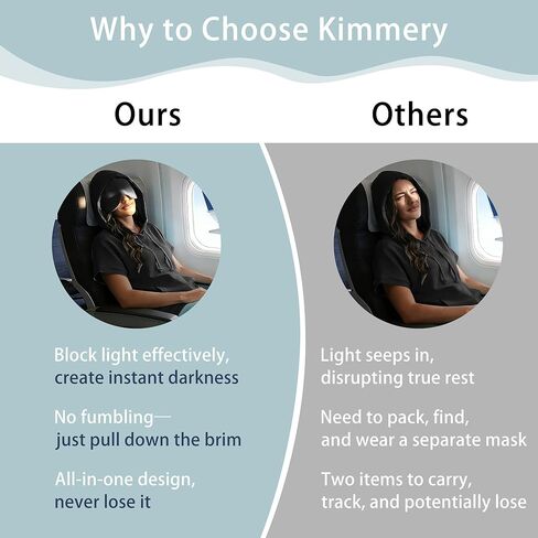 Kimmery Travel Hoodie with Eye Mask Women Short Sleeve Oversized Sweatshirt Pullover with Pocket for Airplane Naps in Saudi Arabia