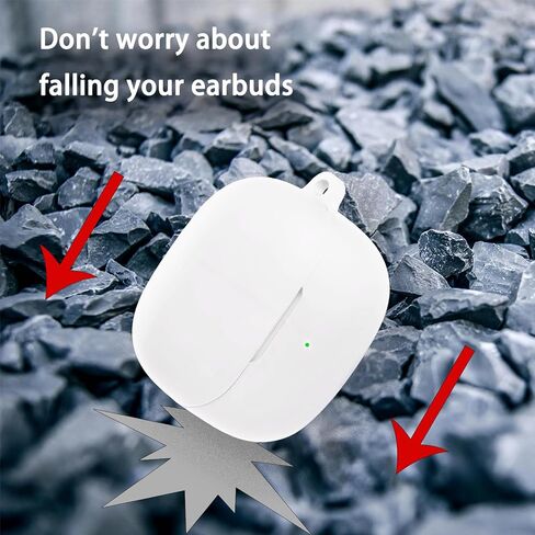 حافظة متوافقة مع سماعات الأذن Baseus Bass BP1 Pro، غطاء حافظة من السيليكون الناعم مع طقم تنظيف وغطاء واقٍ مقاوم للصدمات مع سلسلة مفاتيح ملحقات حلقة تسلق (أسود) in Kuwait