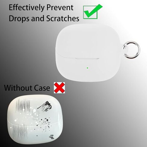 حافظة متوافقة مع سماعات الأذن Baseus Bass BP1 Pro، غطاء حافظة من السيليكون الناعم مع طقم تنظيف وغطاء واقٍ مقاوم للصدمات مع سلسلة مفاتيح ملحقات حلقة تسلق (أسود) in Kuwait