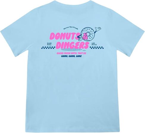 Baseball Lifestyle 101 Donut Tee for Men - White, Soft 60/40 Blend, Breathable, Side-Seamed T-Shirt, Adult Sizes S-XL in Kuwait