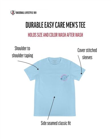 Baseball Lifestyle 101 Donut Tee for Men - White, Soft 60/40 Blend, Breathable, Side-Seamed T-Shirt, Adult Sizes S-XL in Kuwait