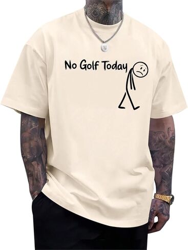 Funny Golf Shirts for Men No Golf Today Graphic Humor T Shirt Oversized Vintage Letter Tees Casual Cotton T-Shirt in Saudi Arabia