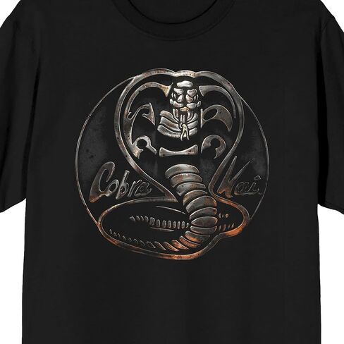 Cobra Kai Steel Cobra Logo Adult Black Crew Neck Short Sleeve T-Shirt in Saudi Arabia