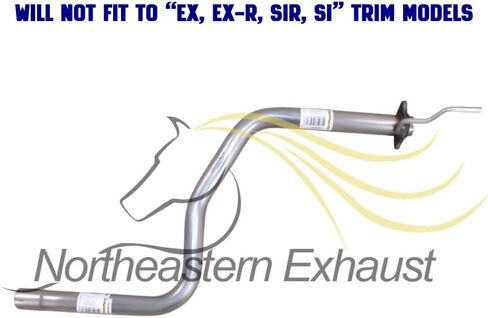 Exhaust Resonator Pipe Compatible with Honda Civic 1996-2000 1.6L | Stainless Steel | Northeastern Exhaust | Free Clamp, Gaskets, Hangers and Spring Bolt Kit Included | Direct-Fit in Saudi Arabia