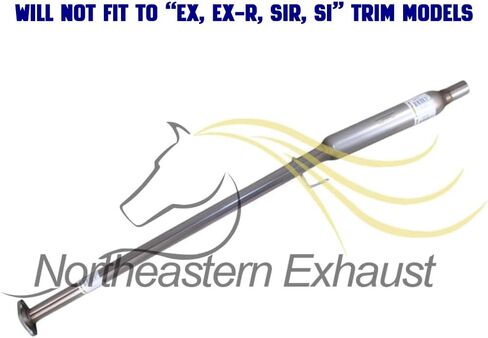Exhaust Resonator Pipe Compatible with Honda Civic 1996-2000 1.6L | Stainless Steel | Northeastern Exhaust | Free Clamp, Gaskets, Hangers and Spring Bolt Kit Included | Direct-Fit in Saudi Arabia