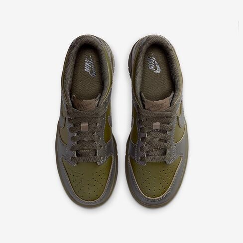 Nike Dunk Low Big Kids' Shoes (Cargo Khaki/Sequoia/University Red) in Saudi Arabia