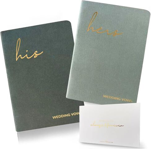 Vow Books His and Hers, Wedding Vow Books with Soft Touch Gold Foil Engraving, Wedding Essentials, Wedding Accessories in Saudi Arabia