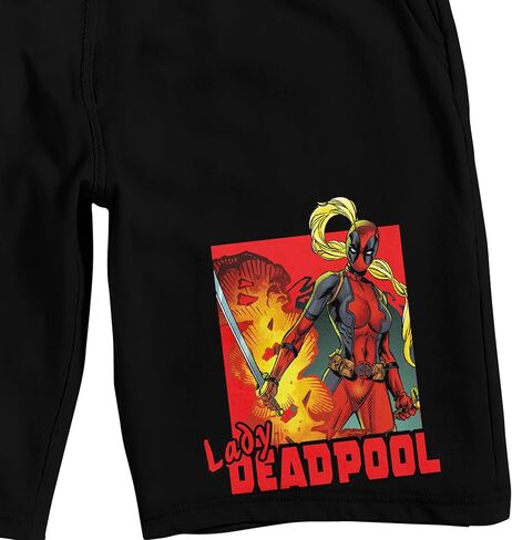 شورت بيجامة نوم أسود للرجال من Bioworld Deadpool Lady Deadpool in Saudi Arabia