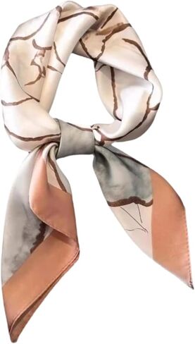 Alexis Leroy 27.5x27.5 Inch Women's Elegant Medium Square Scarf Silk-Like Satin Head Wrap Bandana & Neck Scarf in Saudi Arabia