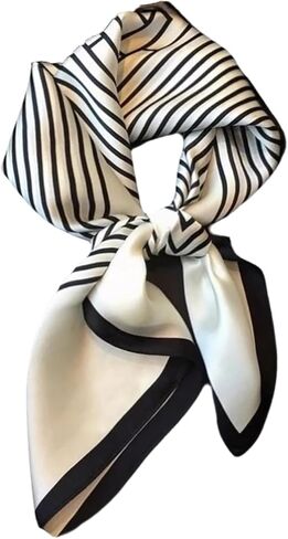 Alexis Leroy 27.5x27.5 Inch Women's Elegant Medium Square Scarf Silk-Like Satin Head Wrap Bandana & Neck Scarf in Saudi Arabia