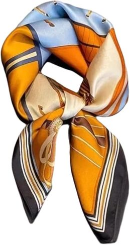 Alexis Leroy 27.5x27.5 Inch Women's Elegant Medium Square Scarf Silk-Like Satin Head Wrap Bandana & Neck Scarf in Saudi Arabia