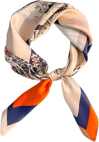 Alexis Leroy 27.5x27.5 Inch Women's Elegant Medium Square Scarf Silk-Like Satin Head Wrap Bandana & Neck Scarf in Saudi Arabia