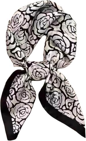Alexis Leroy 27.5x27.5 Inch Women's Elegant Medium Square Scarf Silk-Like Satin Head Wrap Bandana & Neck Scarf in Saudi Arabia