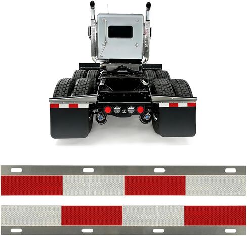 24"x3" Mud Flap Reflector Compatible with Semi Truck and Semi Trailer W/Reflective Tape Aluminum Silvery Pair Mud Flap Hanger in Saudi Arabia