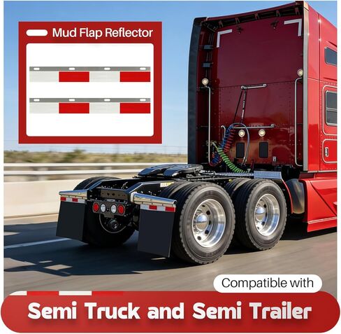 24"x3" Mud Flap Reflector Compatible with Semi Truck and Semi Trailer W/Reflective Tape Aluminum Silvery Pair Mud Flap Hanger in Saudi Arabia