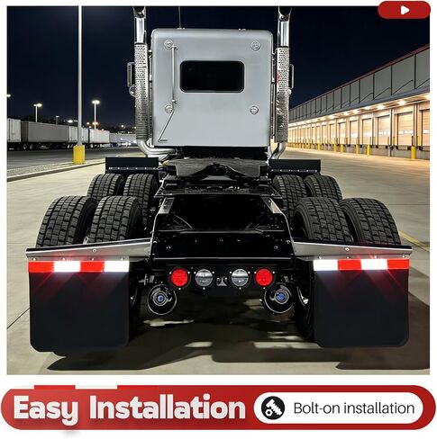 24"x3" Mud Flap Reflector Compatible with Semi Truck and Semi Trailer W/Reflective Tape Aluminum Silvery Pair Mud Flap Hanger in Saudi Arabia