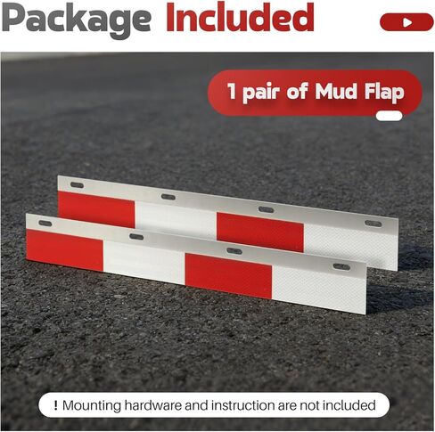 24"x3" Mud Flap Reflector Compatible with Semi Truck and Semi Trailer W/Reflective Tape Aluminum Silvery Pair Mud Flap Hanger in Saudi Arabia