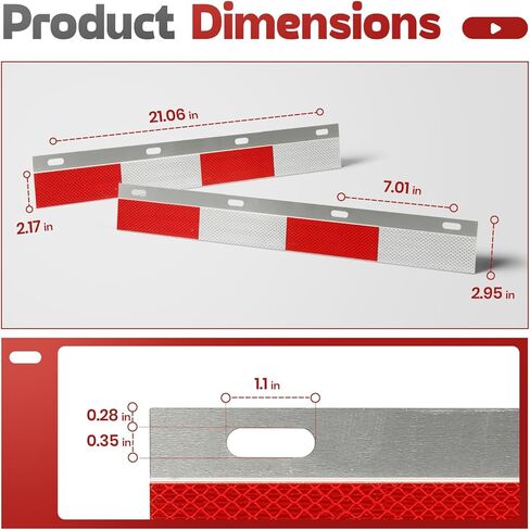 24"x3" Mud Flap Reflector Compatible with Semi Truck and Semi Trailer W/Reflective Tape Aluminum Silvery Pair Mud Flap Hanger in Saudi Arabia