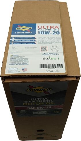 SUNOCO 5793-006 (5793) زيت محرك اصطناعي بالكامل 0W-20 - API SQ/ILSAC GF-7A - معتمد من dexos1™ - حقيبة داخل الصندوق سعة 6 جالون in Kuwait
