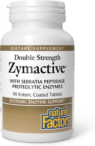 Natural Factors - Zymactive Proteolytic Enzyme Double Strength, Supports a Healthy Inflammatory Response to Help Muscle and Joint Function, Gluten Free, Non-GMO, 30 Enteric Coated Tablets in Saudi Arabia