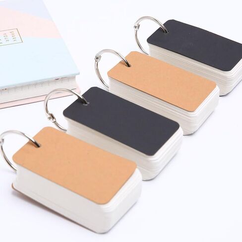 3pack Portable 100Sheets/book Memo Pad Blank Notepad Loose-Leaf Notebook with Binder Ring for Stationery Office Supply,4 * 7cm (Brown) in Saudi Arabia