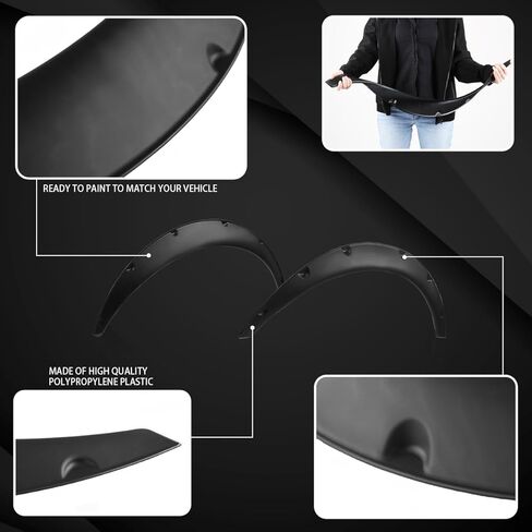 AUTOZENSATION Flares Black Durable Extra Wide Body Kit Wheel, 4PC Front + Rear Universal Flexible Car Fender in Saudi Arabia