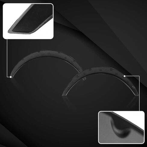AUTOZENSATION Flares Black Durable Extra Wide Body Kit Wheel, 4PC Front + Rear Universal Flexible Car Fender in Saudi Arabia