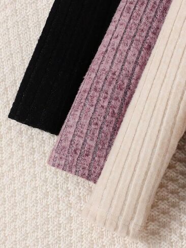 Girls Sweater Dresses 3 Packs Long Sleeve Kid Ribbed Knit Casual Dress Pullover Solid Fall Winter Dress for 8-12Y in Kuwait