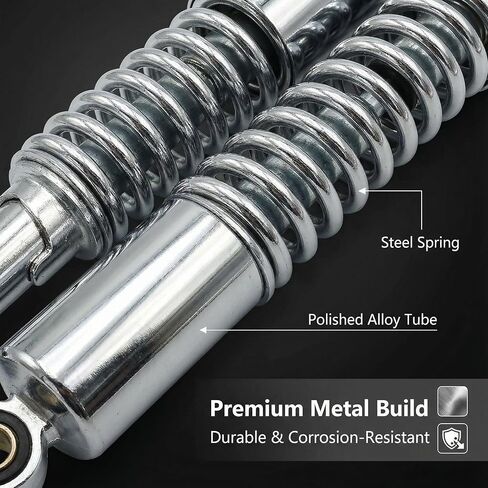 YBR125 Silver Performance Shock Absorber Kit - Premium Rear Suspension for Pit Bikes Mini Motorcycles Go-Karts Dirt Bikes Sport Bikes （1 Pair） in Saudi Arabia