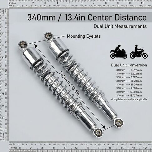 YBR125 Silver Performance Shock Absorber Kit - Premium Rear Suspension for Pit Bikes Mini Motorcycles Go-Karts Dirt Bikes Sport Bikes （1 Pair） in Saudi Arabia