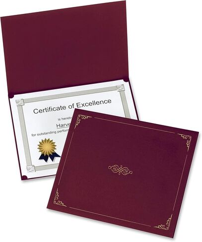Oxford Certificate Holders, Burgundy, Letter Size, 5 Per Pack (29900585BGD) in Kuwait