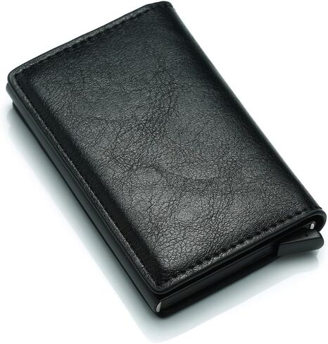 محفظة Simplofficial SIMPL Toggl™، محفظة جلدية أصلية للرجال، حجب RFID، حامل بطاقة الائتمان مضاد للسرقة، محافظ منبثقة تلقائيًا (أزرق داكن) in Kuwait