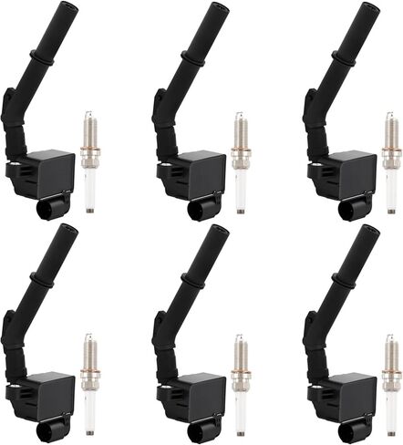 مجموعة من 6 ملف إشعال UF741 وقابس شرارة متوافق مع مرسيدس بنز C300 C350 CL63 E300 E350 E400 GLK350 S600 S63 SLK350(3.5L 5.5L 6.0L) 2011-2016. استبدال UF-741، 2769060501، 2769063700 in Saudi Arabia