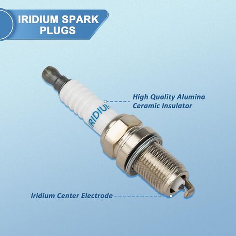 مجموعة من 4 عبوات ملف إشعال UF247 وشمعات إشعال إيريديوم متوافقة مع 1999-2008 تويوتا كورولا، ماتريكس، سيليكا، MR2 سبايدر، شيفروليه بريزم، بونتياك فايب، 1.8 لتر L4، يستبدل 7090 in Saudi Arabia