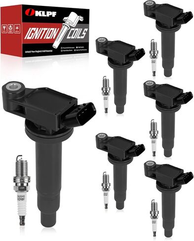 OKLPF Ignition Coil Pack UF267 with Iridium Platinum Spark Plugs - 6-Piece Set, Compatible with Toyota Avalon Camry Highlander Sienna Solara,Lexus ES300 ES330 RX300 RX330 RX400h 3.0L 3.3L V6 in Saudi Arabia