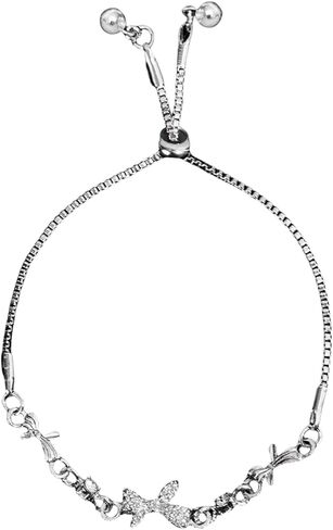 Simple Bow Adjustable Rhinestone Drawstring Bracelets For Women New Delicate Party Jewelry Birthday Gifts in Saudi Arabia