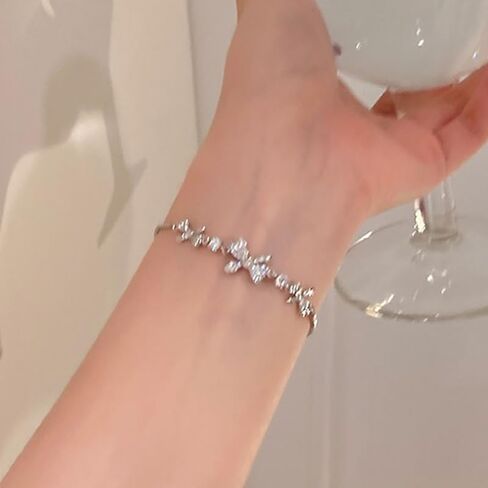 Simple Bow Adjustable Rhinestone Drawstring Bracelets For Women New Delicate Party Jewelry Birthday Gifts in Saudi Arabia