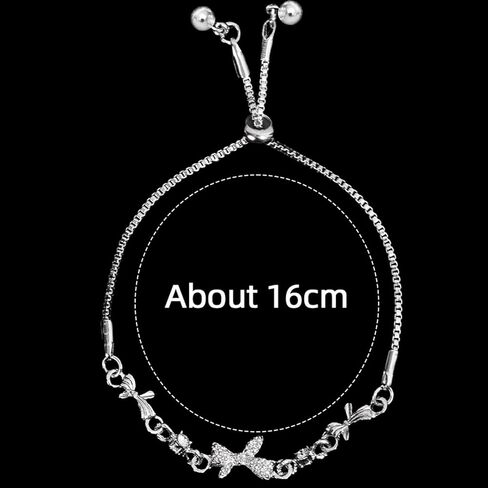 Simple Bow Adjustable Rhinestone Drawstring Bracelets For Women New Delicate Party Jewelry Birthday Gifts in Saudi Arabia