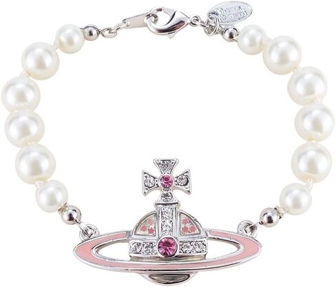 Pearl Crystal Quartz Saturn Bracelet for Women – Handmade Celestial Punk Planet Charm Jewelry, Luxury Alloy Bracelet in Saudi Arabia
