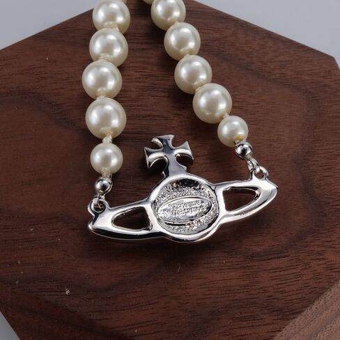 Pearl Crystal Quartz Saturn Bracelet for Women – Handmade Celestial Punk Planet Charm Jewelry, Luxury Alloy Bracelet in Saudi Arabia