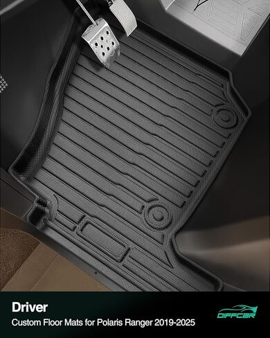 Floor & Bed Mats for Polaris Ranger: 2019-2025 Crew XP 1000, All Weather Rubber Liners Car Accessories Custom for Polaris Ranger 2019 2020 2021 2022 2023 2024 2025 UTV 6-Seat 2-Door Model 5PCS Black in Saudi Arabia