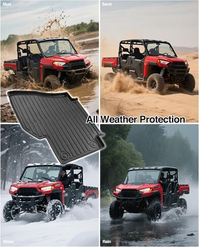 Floor & Bed Mats for Polaris Ranger: 2019-2025 Crew XP 1000, All Weather Rubber Liners Car Accessories Custom for Polaris Ranger 2019 2020 2021 2022 2023 2024 2025 UTV 6-Seat 2-Door Model 5PCS Black in Saudi Arabia
