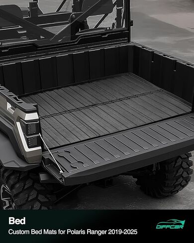 Floor & Bed Mats for Polaris Ranger: 2019-2025 Crew XP 1000, All Weather Rubber Liners Car Accessories Custom for Polaris Ranger 2019 2020 2021 2022 2023 2024 2025 UTV 6-Seat 2-Door Model 5PCS Black in Saudi Arabia