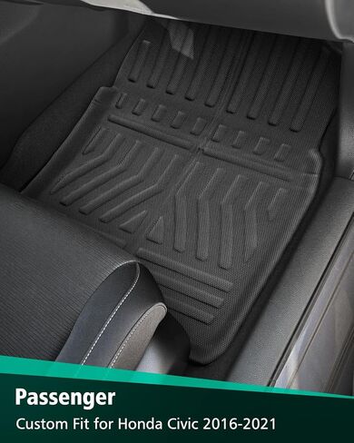 Car Floor Mats for Honda Civic: 2016-2021, All Weather Accessories Rubber Floor Liners Custom Fit for Civic 2016 2017 2018 2019 2020 2021 Sedan/Hatchback/Coupe/Type R/Insight Front Rear Carpet, XPE in Saudi Arabia