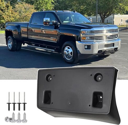 Front License Plate Frame for Chevy Silverado 2500 3500 HD 2015 2016 2017 2018 2019 Front Bumper License Plate Holder Mounting Bracket Replace # 22774440 GM1068157 in Saudi Arabia