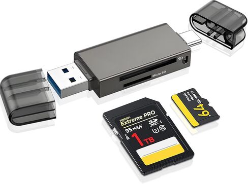 SD Card Reader for iPhone, Memory Card Reader for iPad with Dual Slot TF/SD Reader Digital Trail Game Camera SD-Card Viewer for iPhone14/13/12/11/XS/XR/X/8/7/Plus/Pro in Saudi Arabia